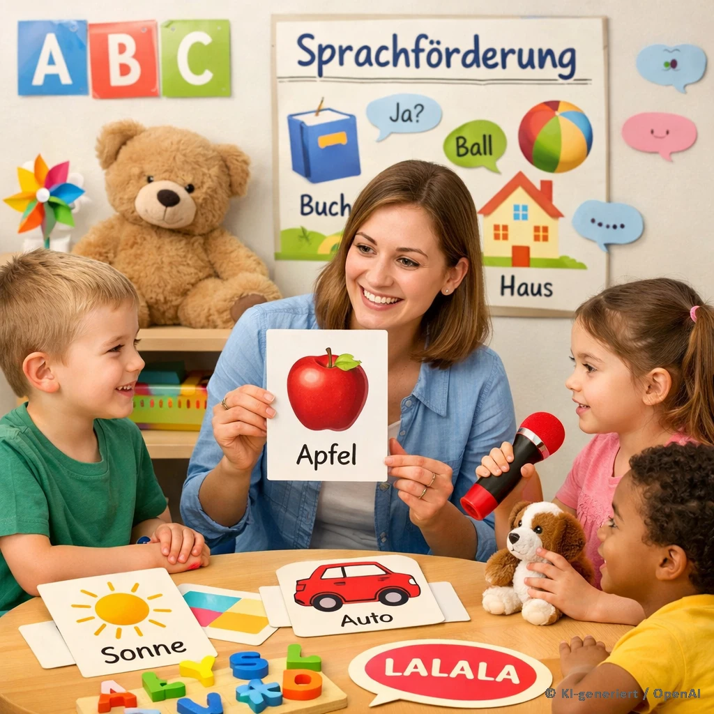 Sprachförderung bei Kindern durch gemeinsames Sprechen und Lernen