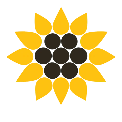 Kita-Logo mit geometrischer Sonnenblume